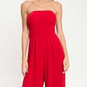 L’Atiste Red Strapless Jumpsuit